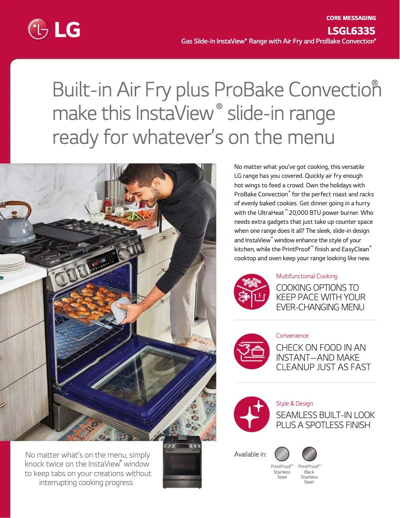 Página 1 del manual Ficha técnica LG LSGL6335D