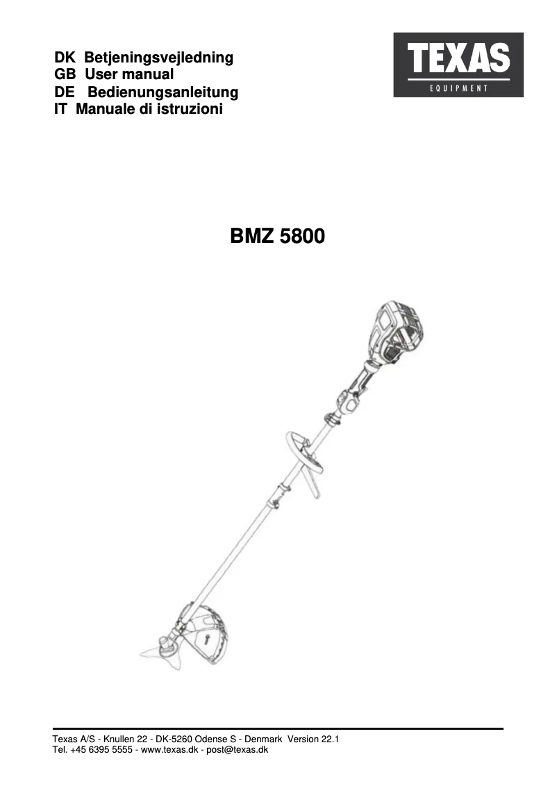 Image de la première page du manuel de l'appareil BMZ 5800