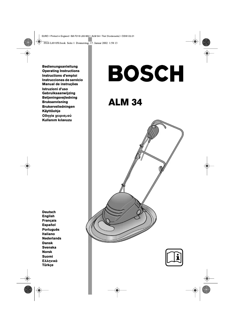 Image de la première page du manuel de l'appareil ALM 34