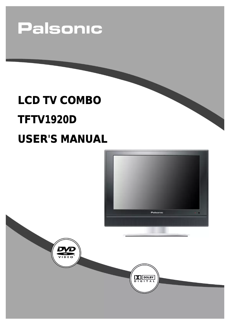 Página 1 del manual Manual de usuario Palsonic TFTV1920D