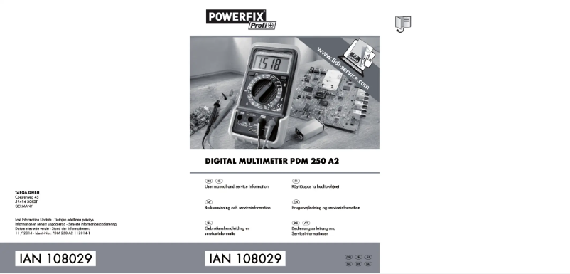 Image de la première page du manuel de l'appareil PDM 250 A1