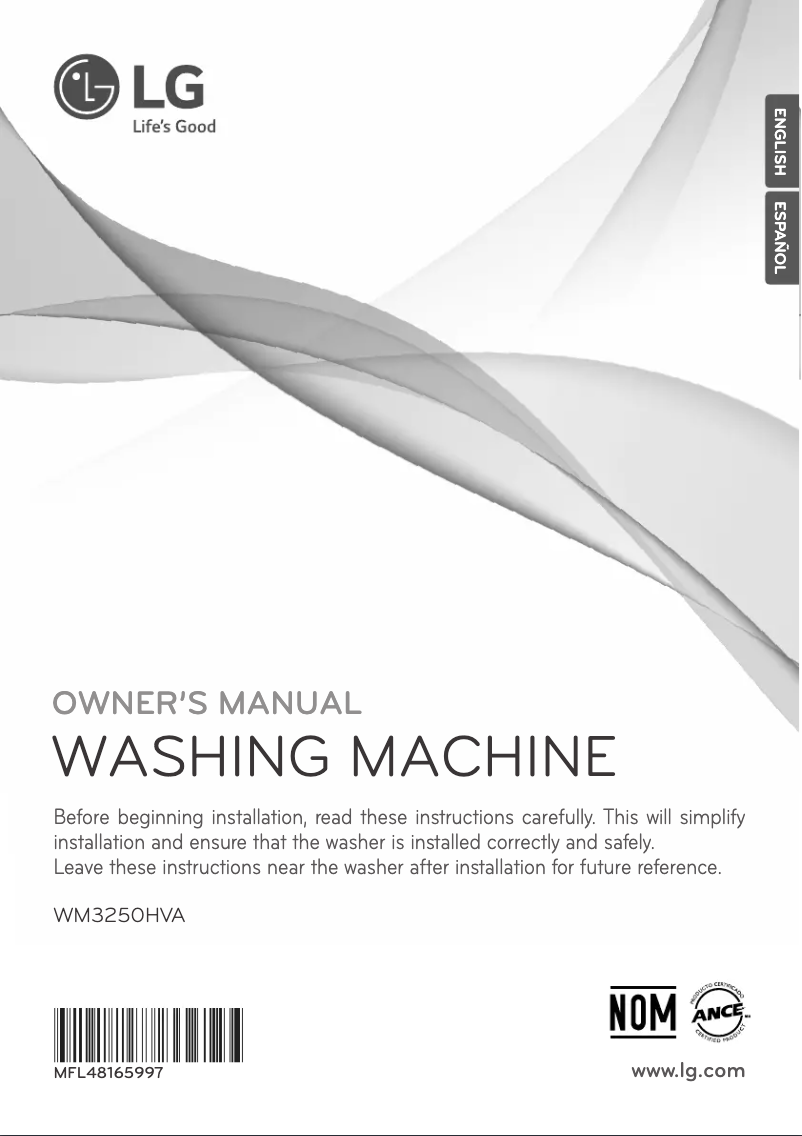 Page 1 de la notice Manuel utilisateur LG WM3250HVA