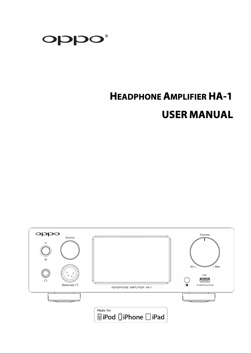 Image de la première page du manuel de l'appareil HA-1