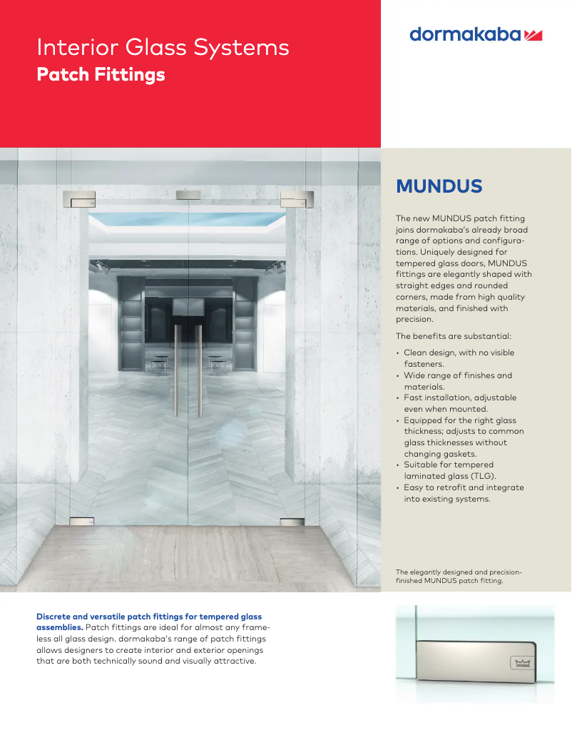 Page 1 de la notice Manuel utilisateur Dormakaba Mundus