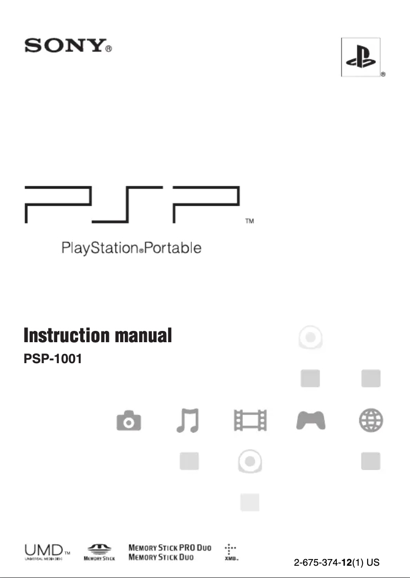 Page 1 de la notice Manuel utilisateur Sony PlayStation Portable PSP-1001