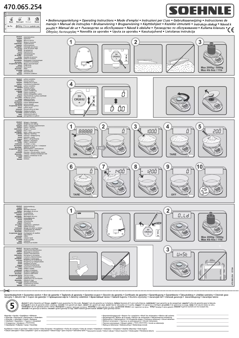 Page 1 de la notice Manuel utilisateur Soehnle Cuisina 65081