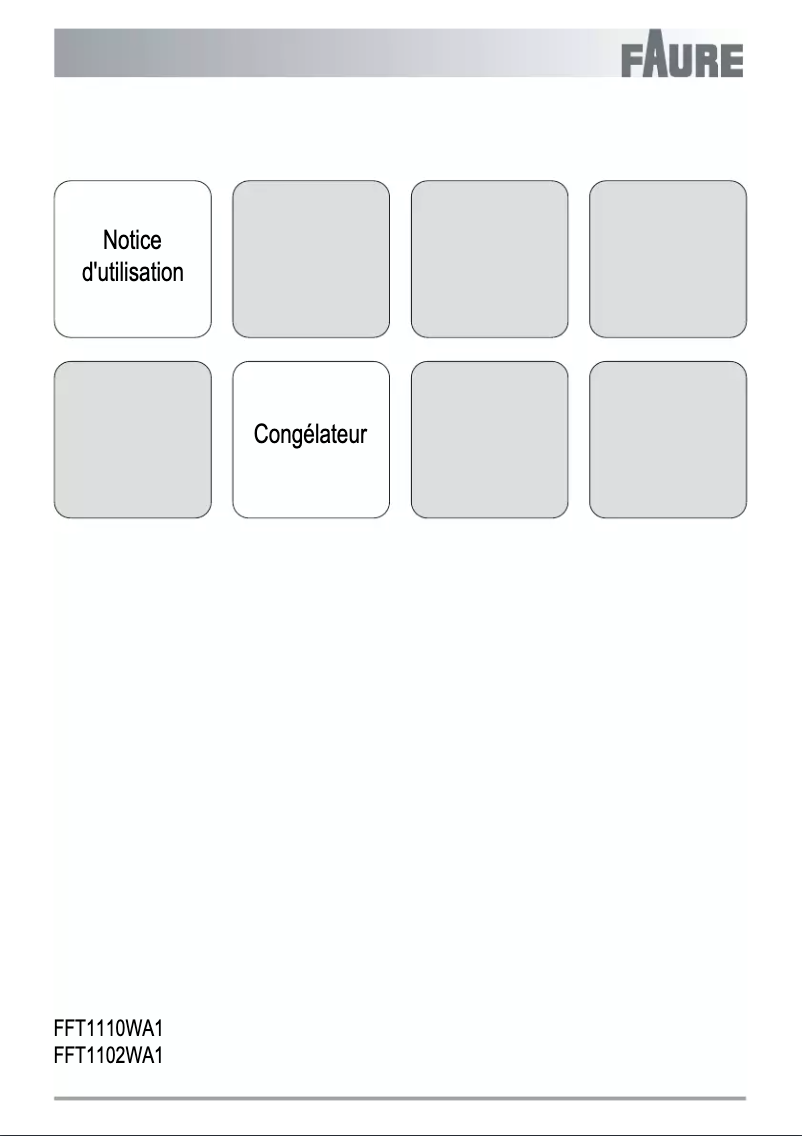 Page n°1 - Manuel utilisateur Faure FFT1110WA1