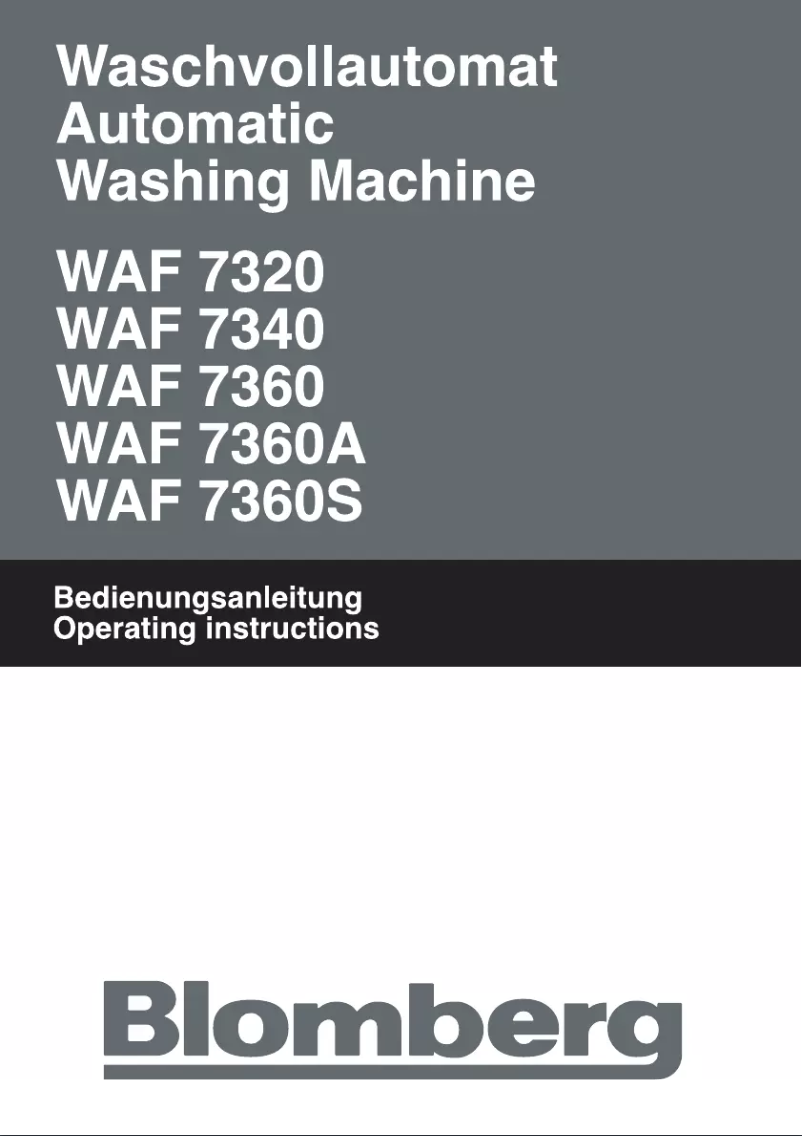 Page 1 de la notice Manuel utilisateur Blomberg WAF 7360A
