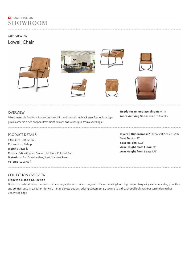 Page 1 de la notice Manuel utilisateur Four Hands CBSH-01602-102