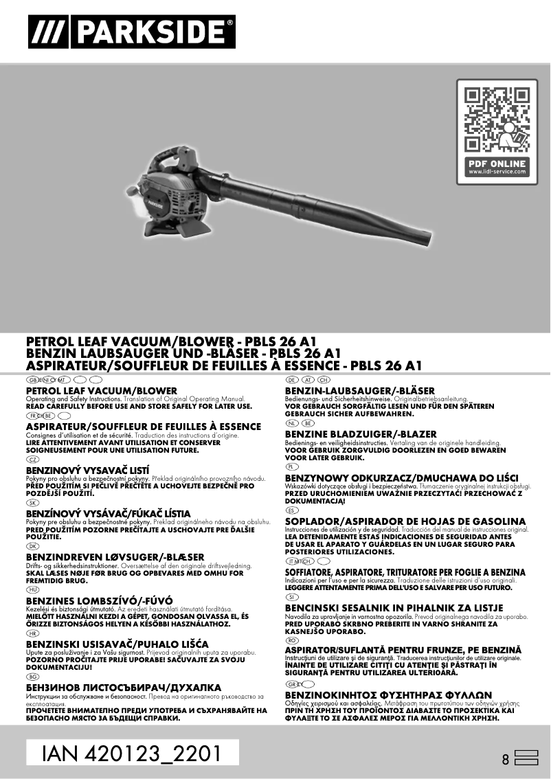 Image de la première page du manuel de l'appareil PBLS 26 A1