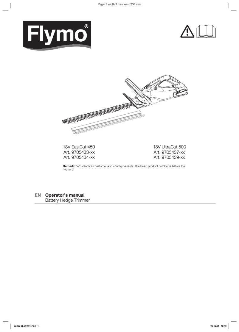 Página 1 del manual Manual de usuario Flymo 18V UltraCut 500