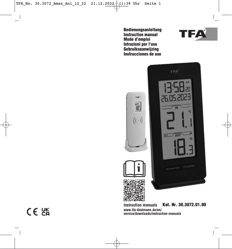 Image de la première page du manuel de l'appareil 30.3072.01.90