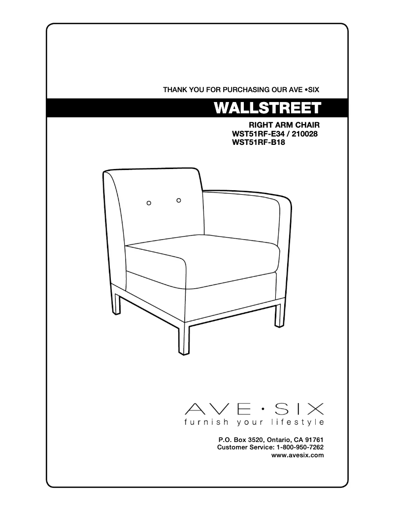 Página 1 del manual Manual de usuario Ave Six Wall Street WST51RF