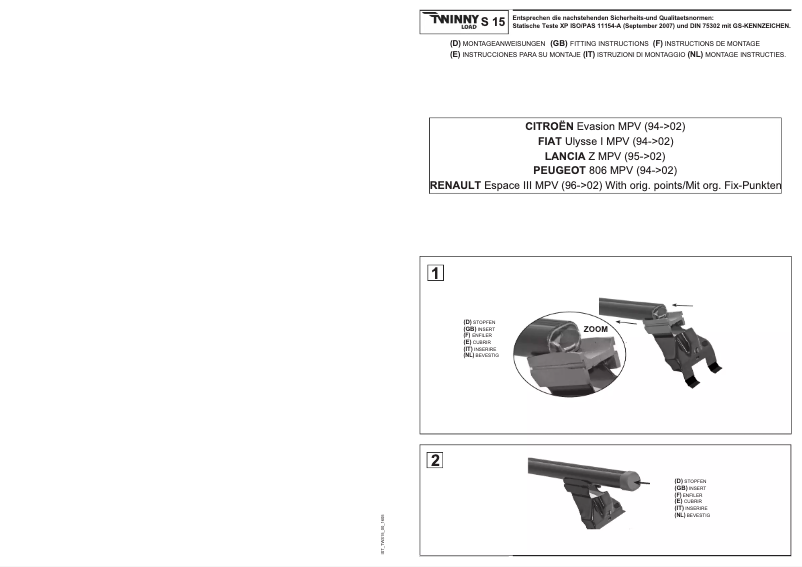Page n°1 - Manuel utilisateur Twinny Load S 15