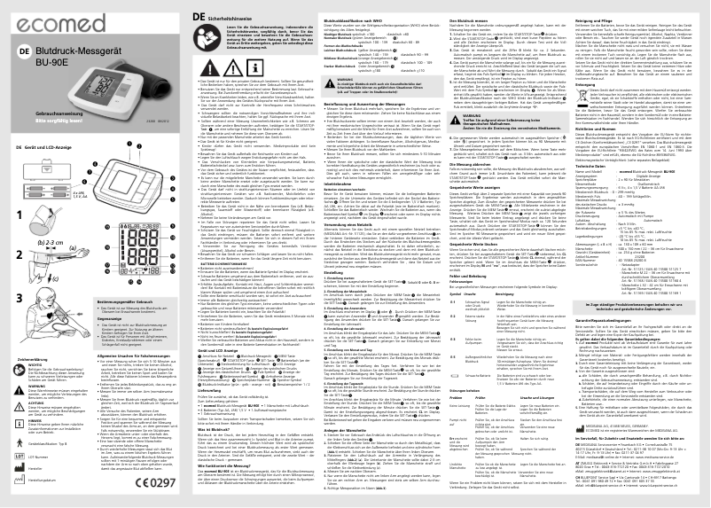 Image de la première page du manuel de l'appareil BU-90E