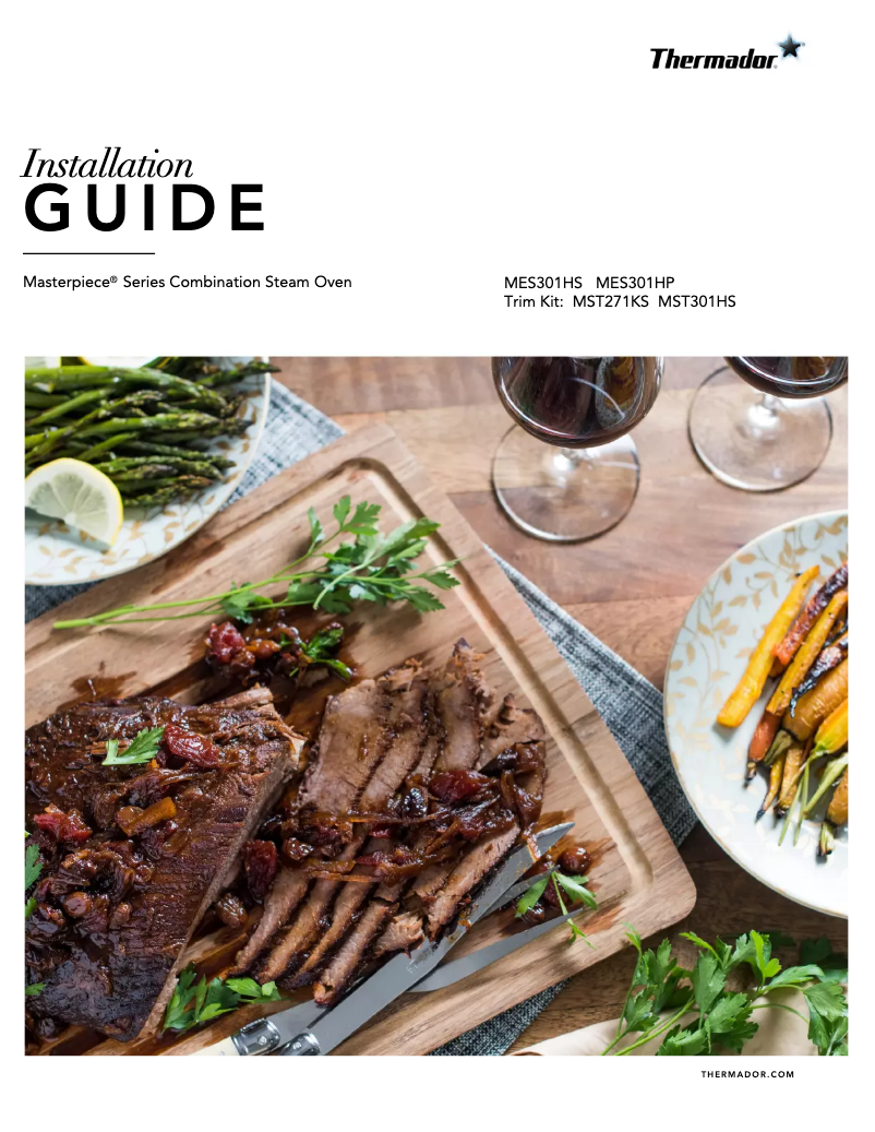 Page n°1 - Guide d'installation Thermador Masterpiece MES301HS