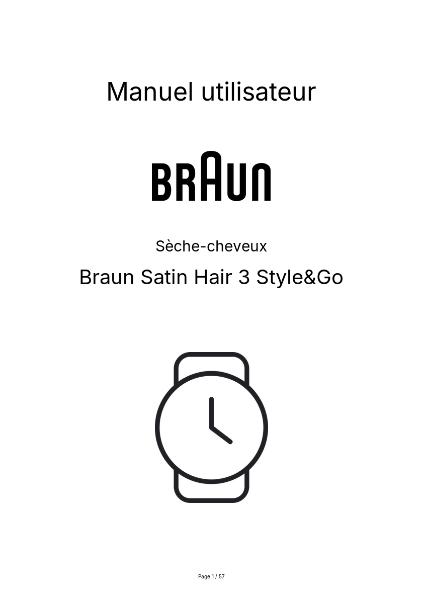 Image de la première page du manuel de l'appareil Satin Hair 3 Style&Go
