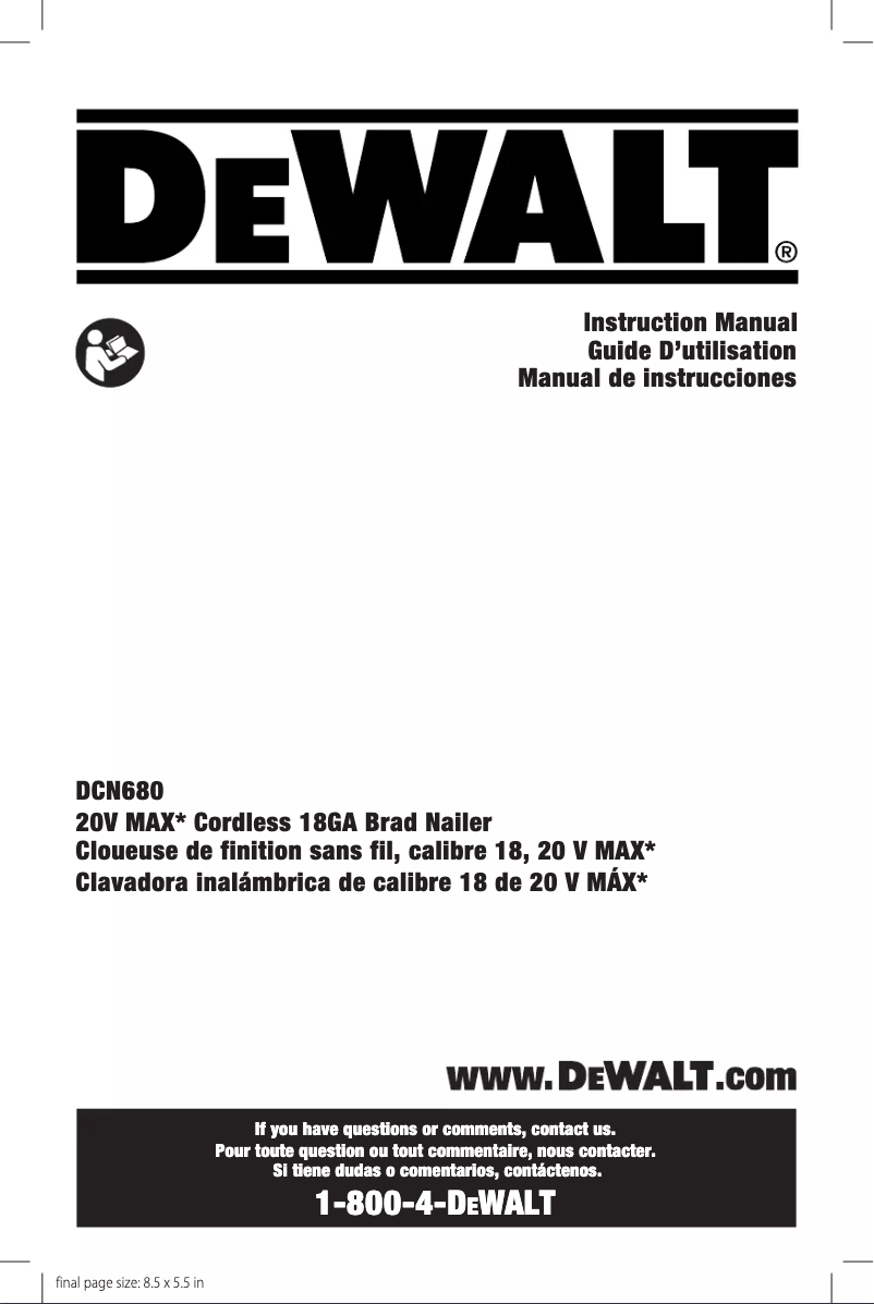Página 1 del manual Manual de usuario DeWalt DCN680