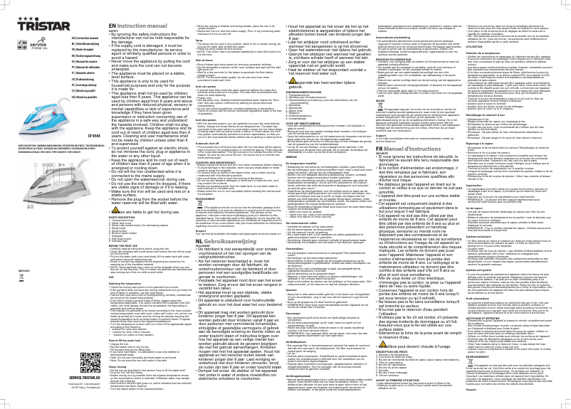 Page 1 de la notice Manuel utilisateur TriStar ST-8145