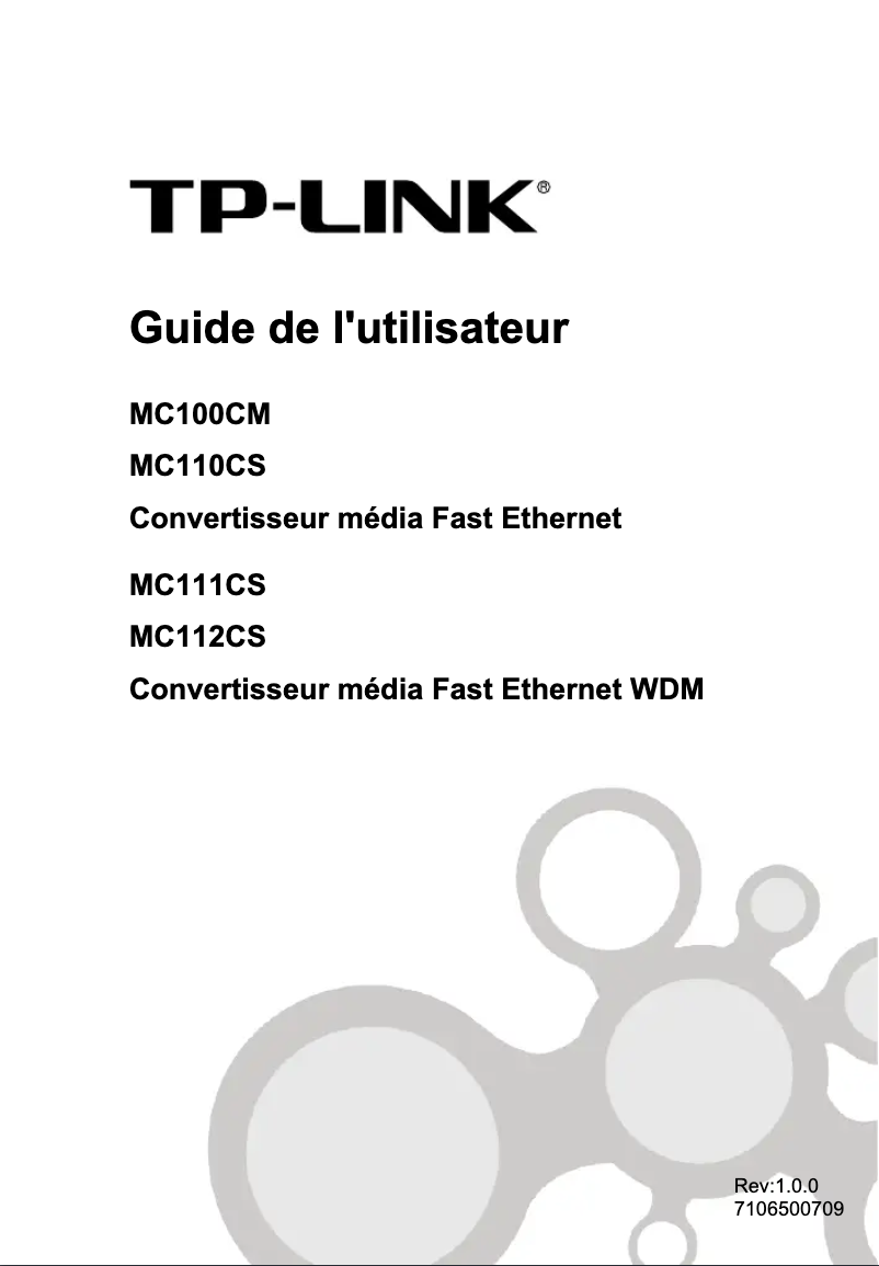 Page 1 de la notice Manuel utilisateur TP-Link MC111CS