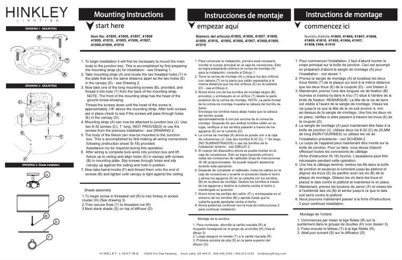 Page n°1 - Manuel utilisateur Hinkley Lighting Link 41808BK