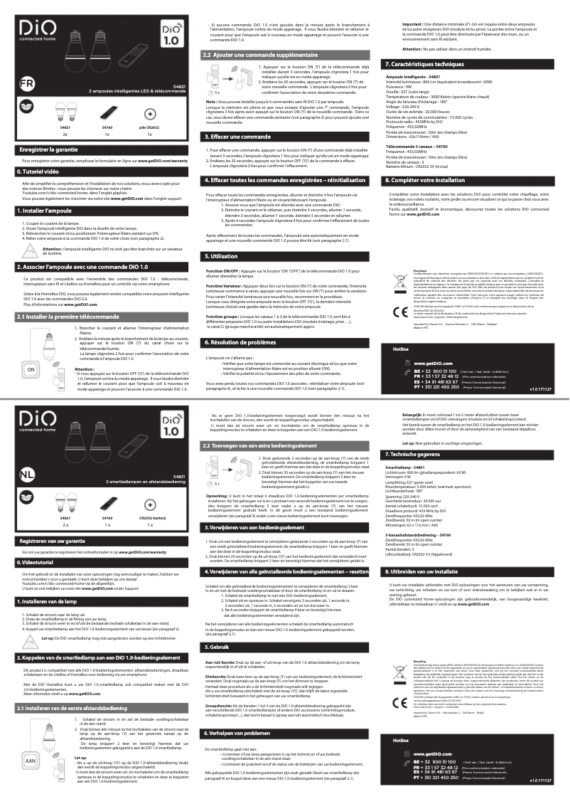 Page 1 de la notice Manuel utilisateur Chacon 54821
