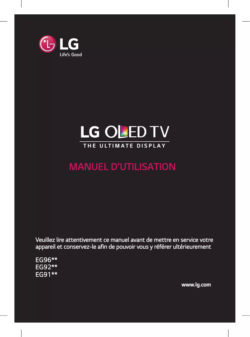 Page n°1 - Manuel utilisateur LG 55EG910T