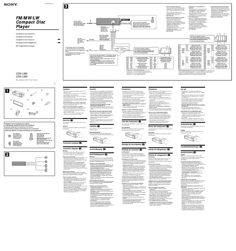 Page n°1 - Guide d'installation Sony CDX-L350