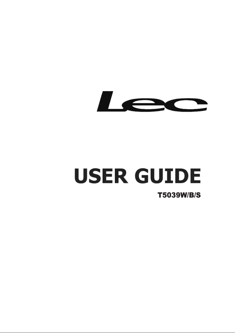 Page n°1 - Manuel utilisateur LEC T5039