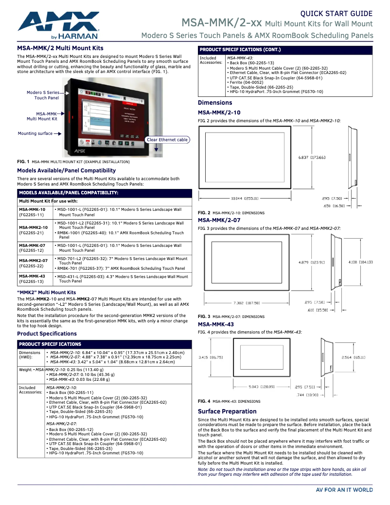 Image de la première page du manuel de l'appareil MSA-MMK2-07
