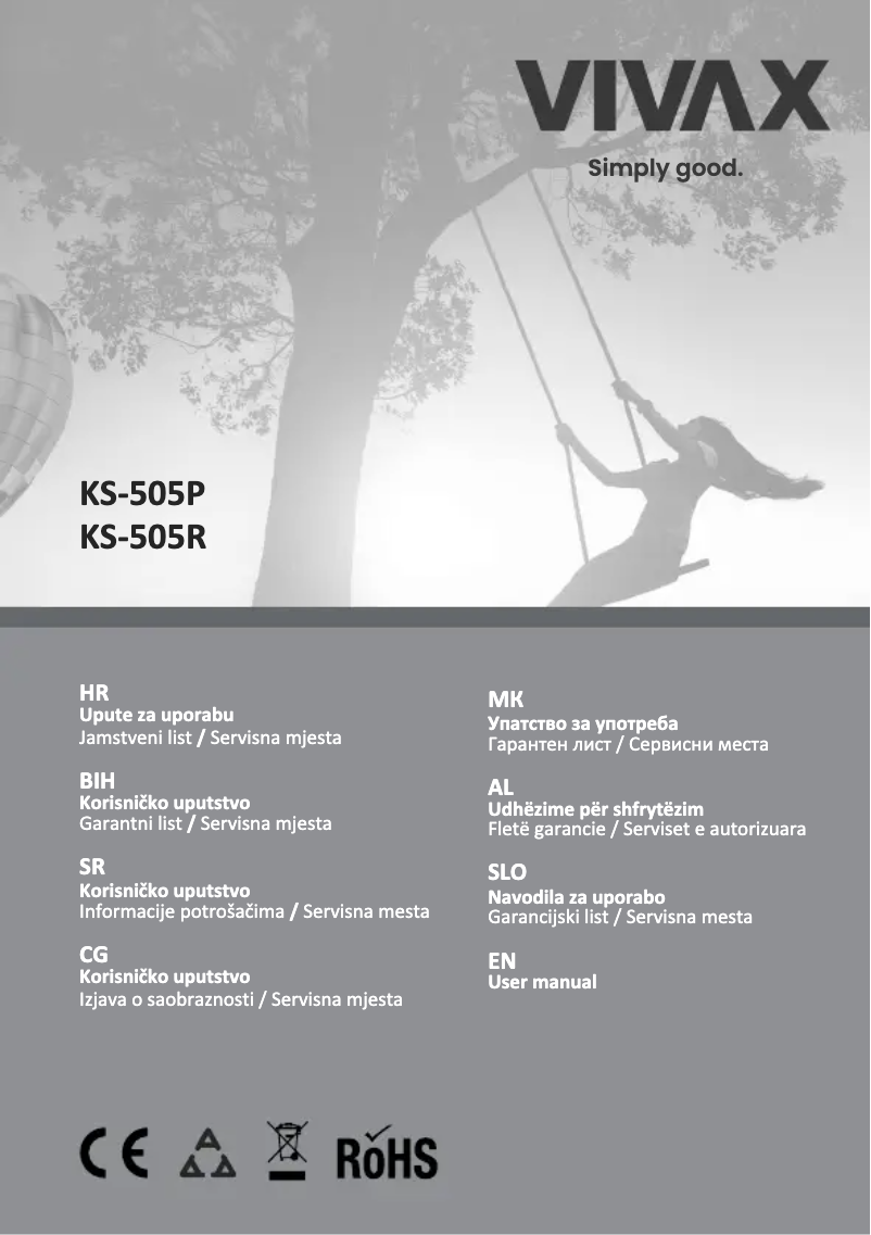 Page 1 de la notice Manuel utilisateur Vivax KS-505R