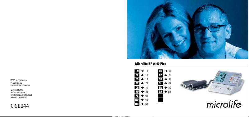 Imagen de la primera página del manual del dispositivo BP A100 Plus