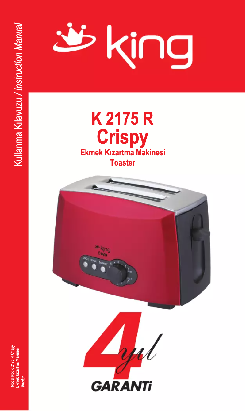 Page n°1 - Manuel utilisateur King K 2175 R Crispy