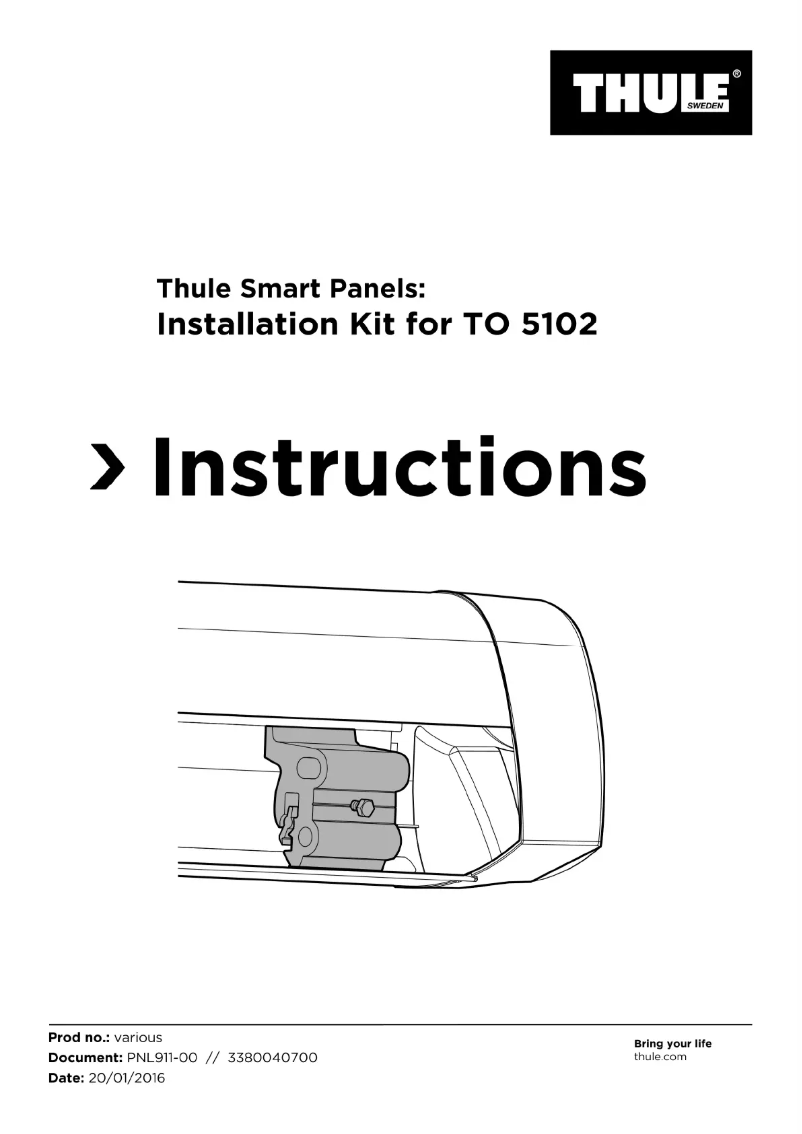 Page 1 de la notice Guide d'installation Thule Sun Blocker G2 Side