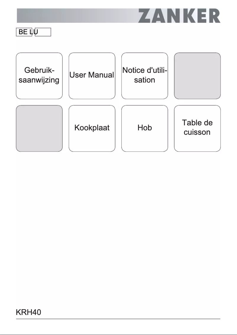 Page 1 de la notice Manuel utilisateur Zanker KRH40