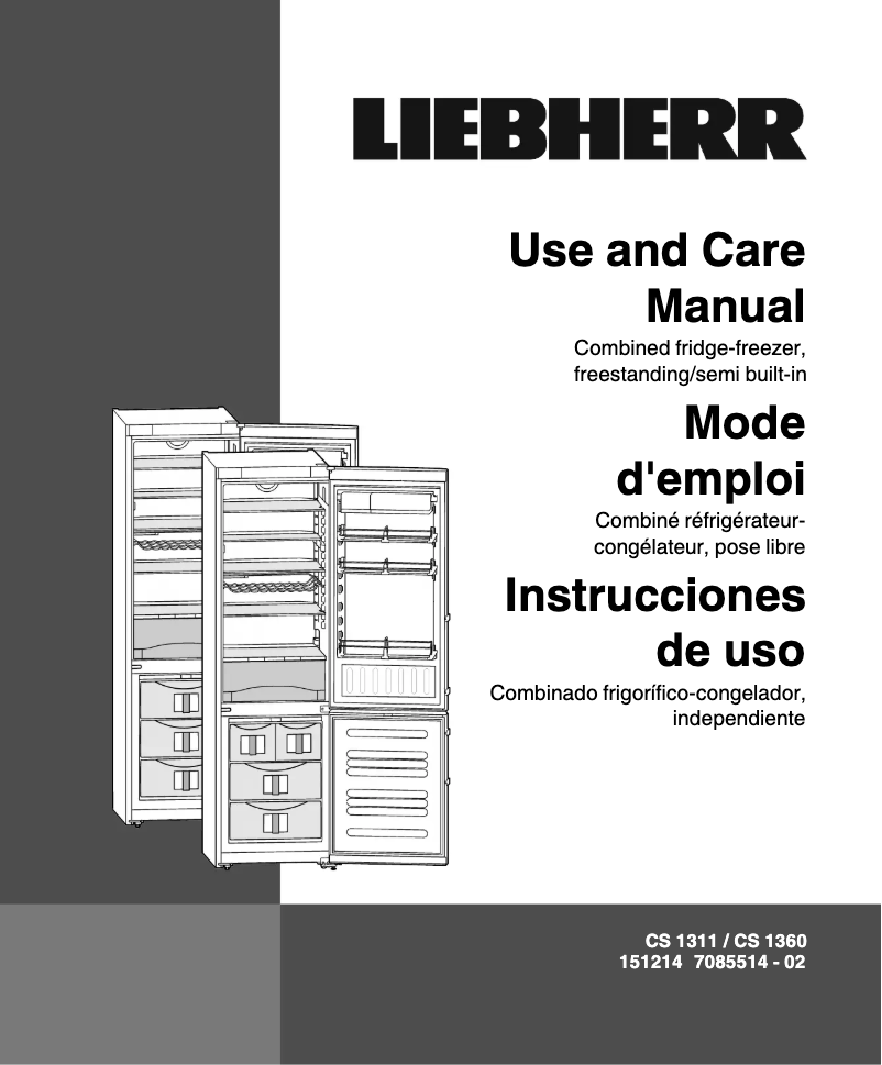 Page 1 de la notice Manuel utilisateur Liebherr CS 1311