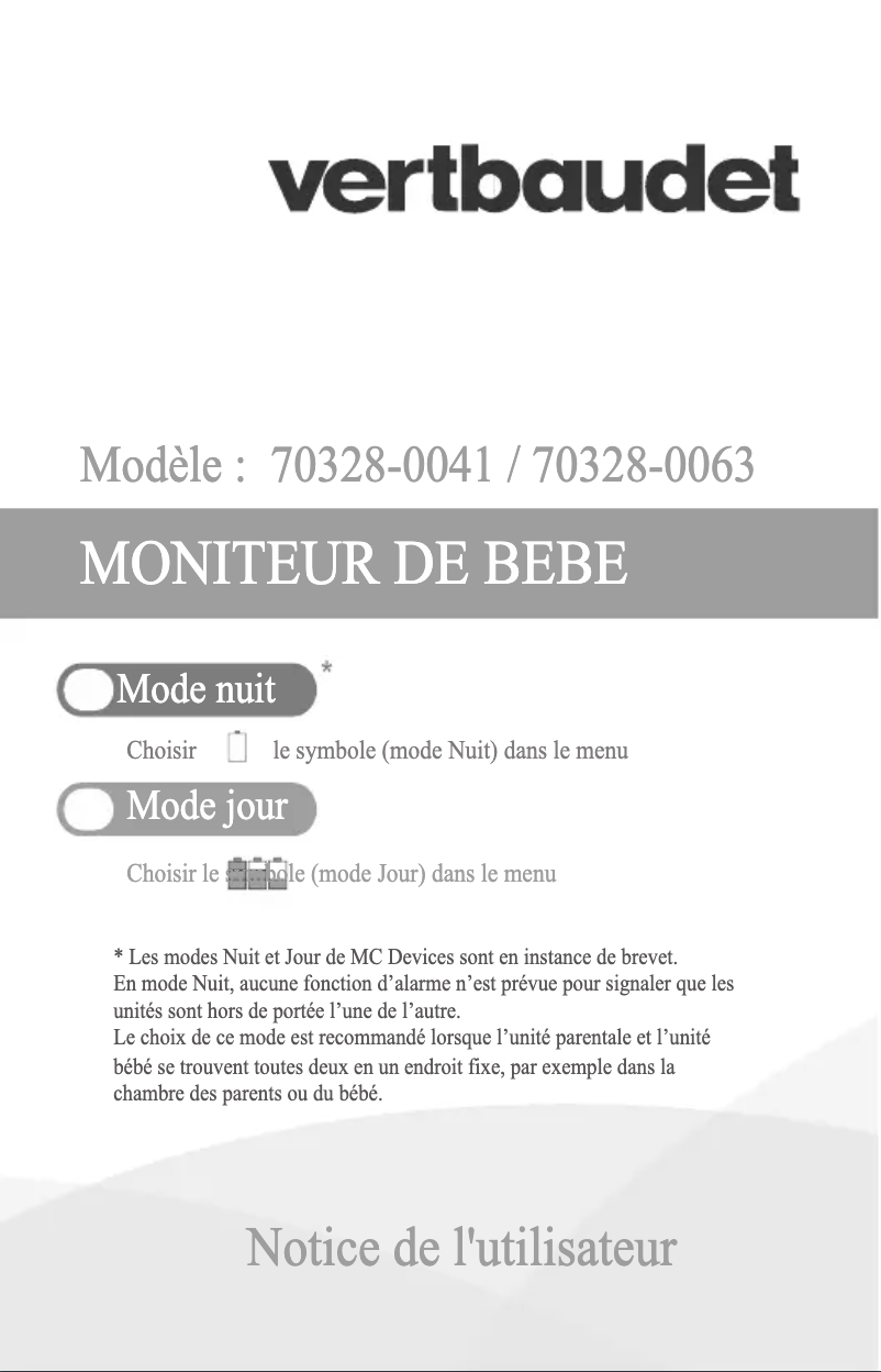 Page n°1 - Manuel utilisateur Vertbaudet 70328-0041