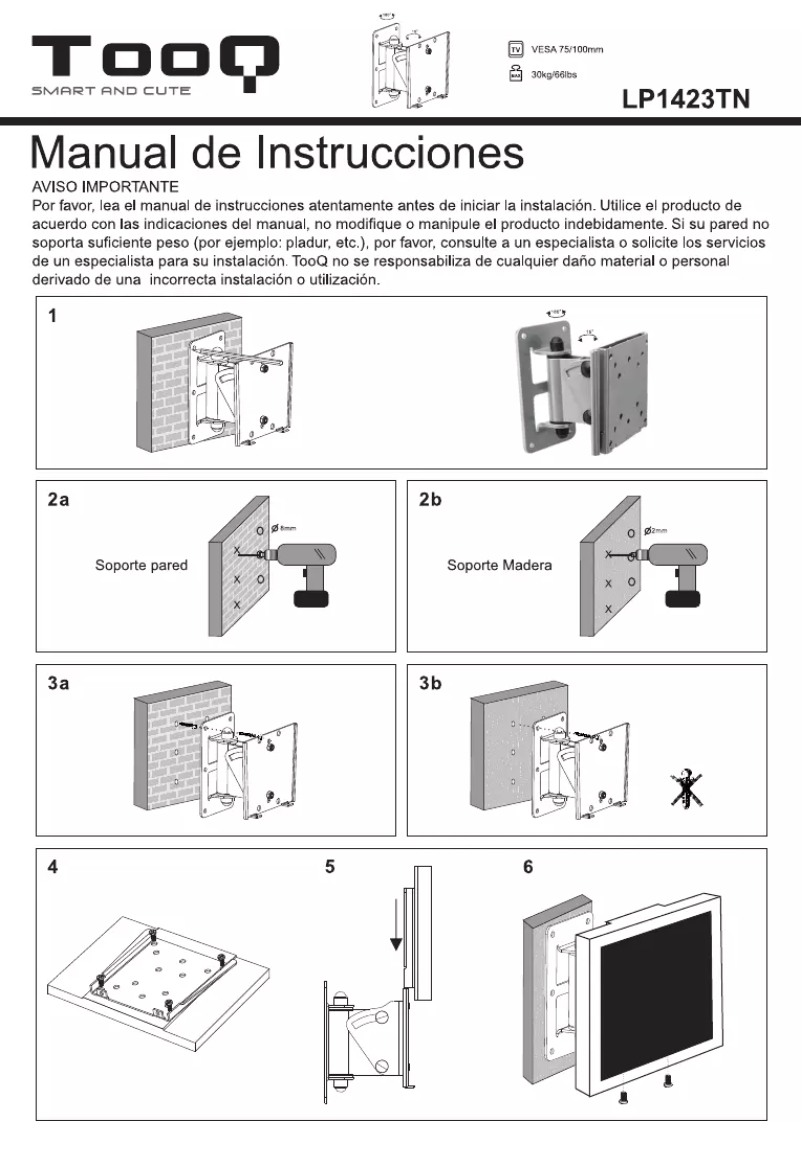 Page 1 of the manual User Manual TooQ LP1423TN