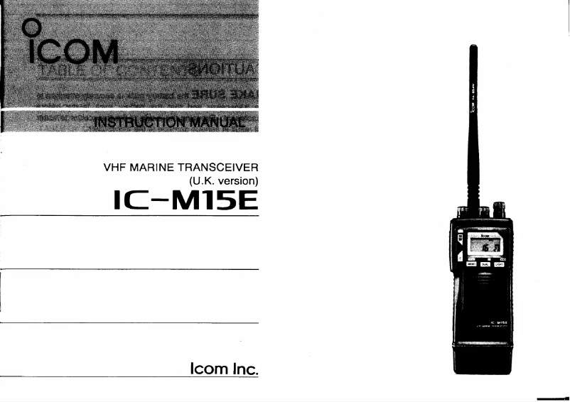 Image de la première page du manuel de l'appareil IC-M15E