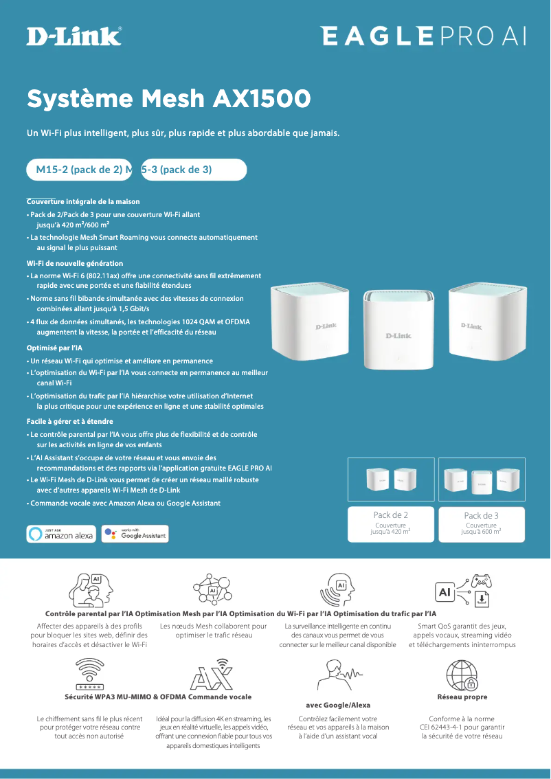 Página 1 del manual Ficha técnica D-Link M15-2