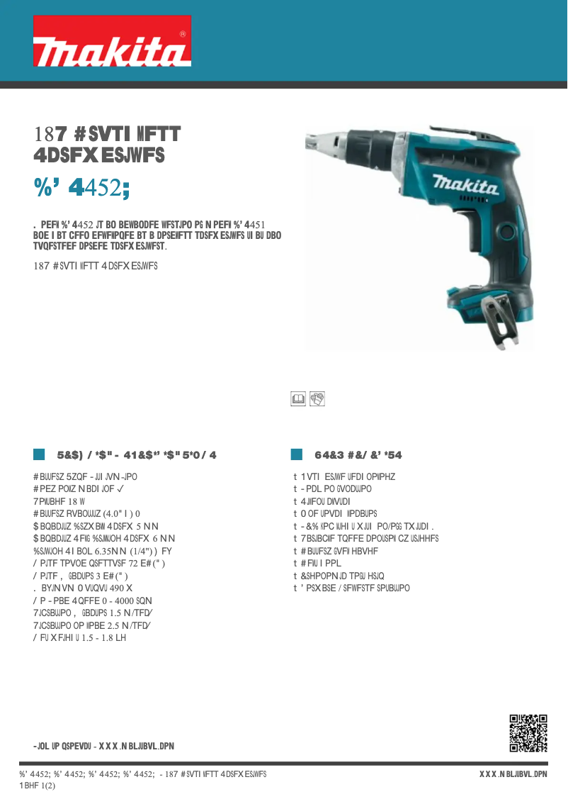 Page n°1 - Fiche technique Makita DFS452Z