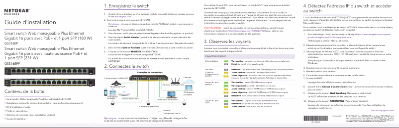 Page n°1 - Guide d'installation Netgear GS316EPP
