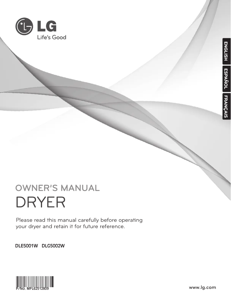 Page 1 de la notice Manuel utilisateur LG DLG5002W