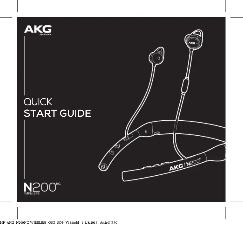 Page 1 de la notice Guide de démarrage rapide AKG N200NC Wireless