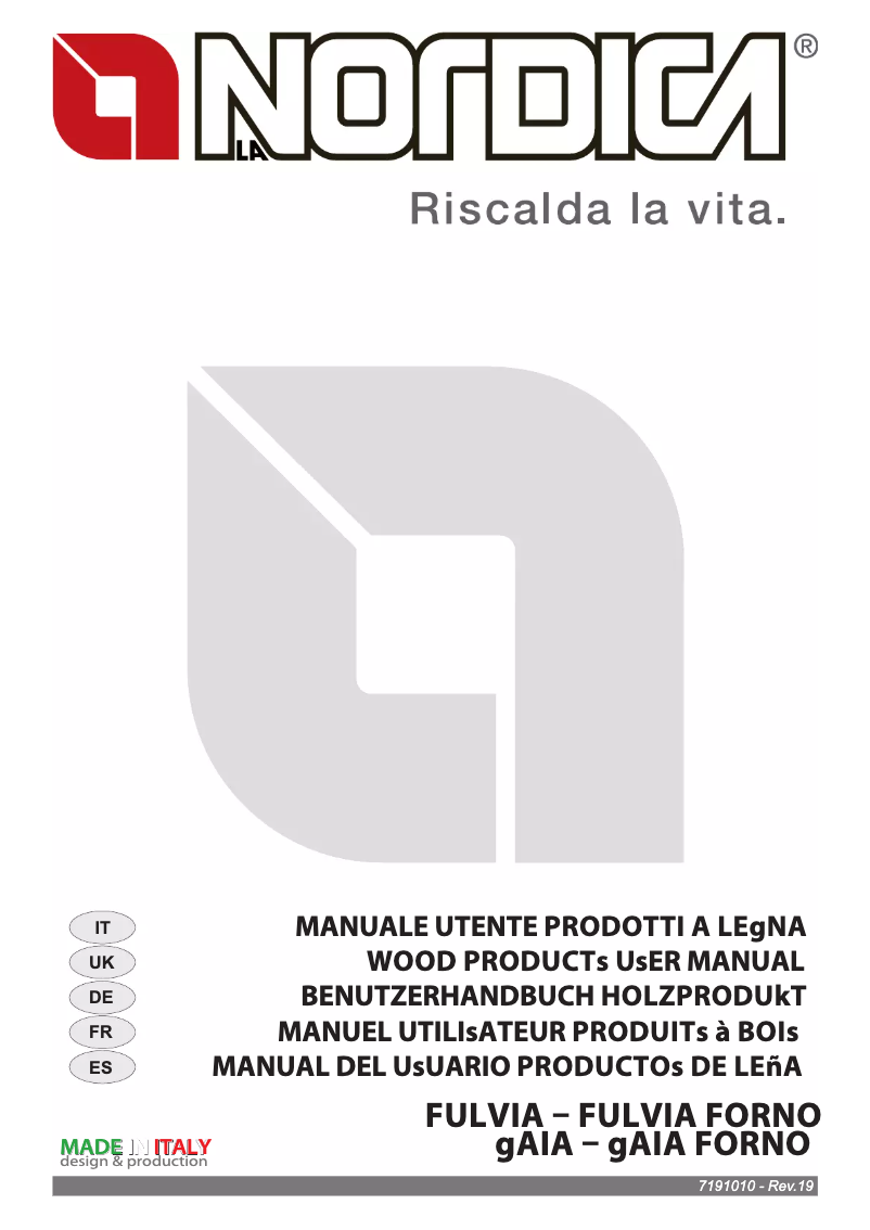 Página 1 del manual Manual de usuario La Nordica Gaia Forno