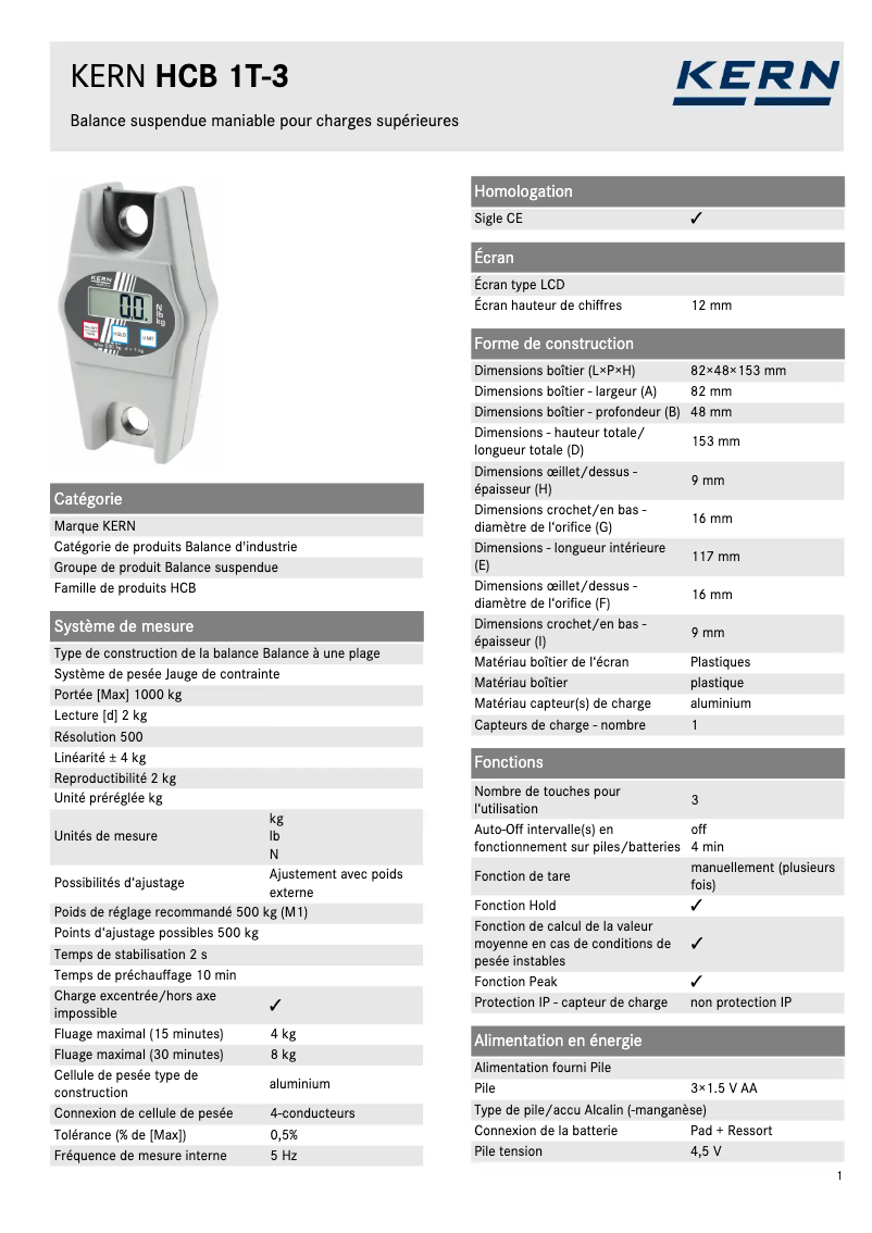 Imagen de la primera página del manual del dispositivo HCB 1T-3