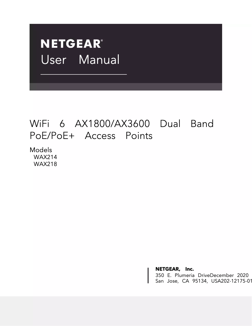 Page 1 de la notice Manuel utilisateur Netgear WAX218