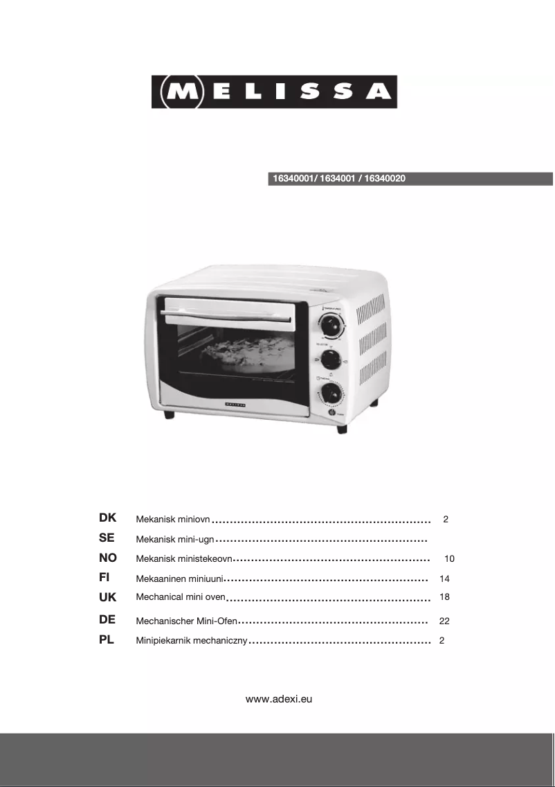 Página 1 del manual Manual de usuario Melissa 16340019