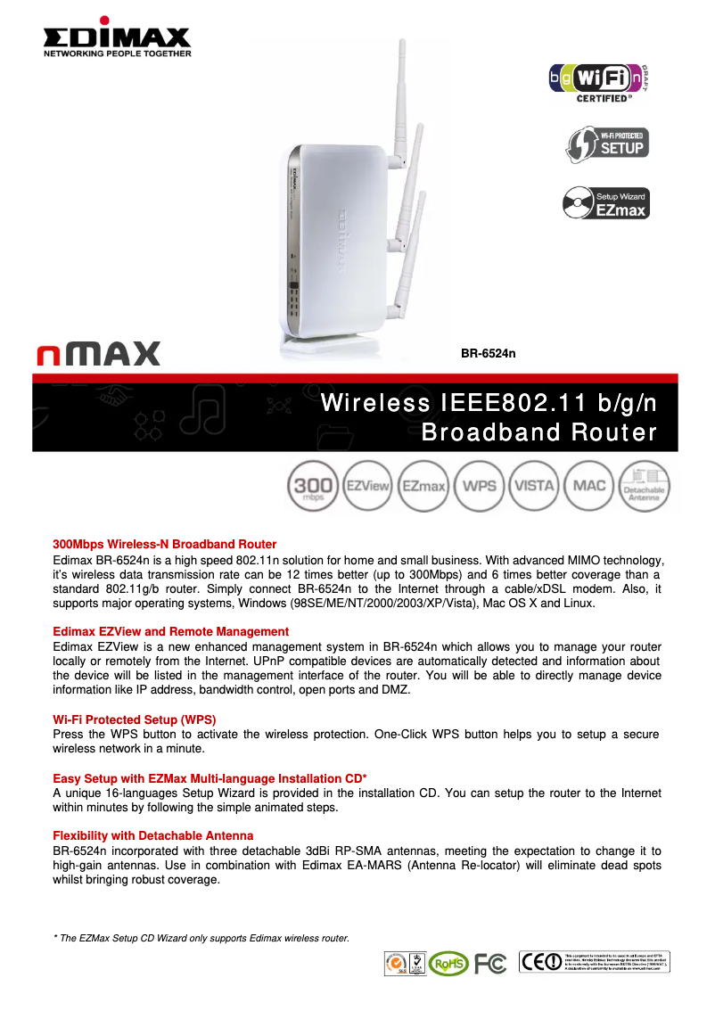 Página 1 del manual Manual de usuario Edimax BR-6524n