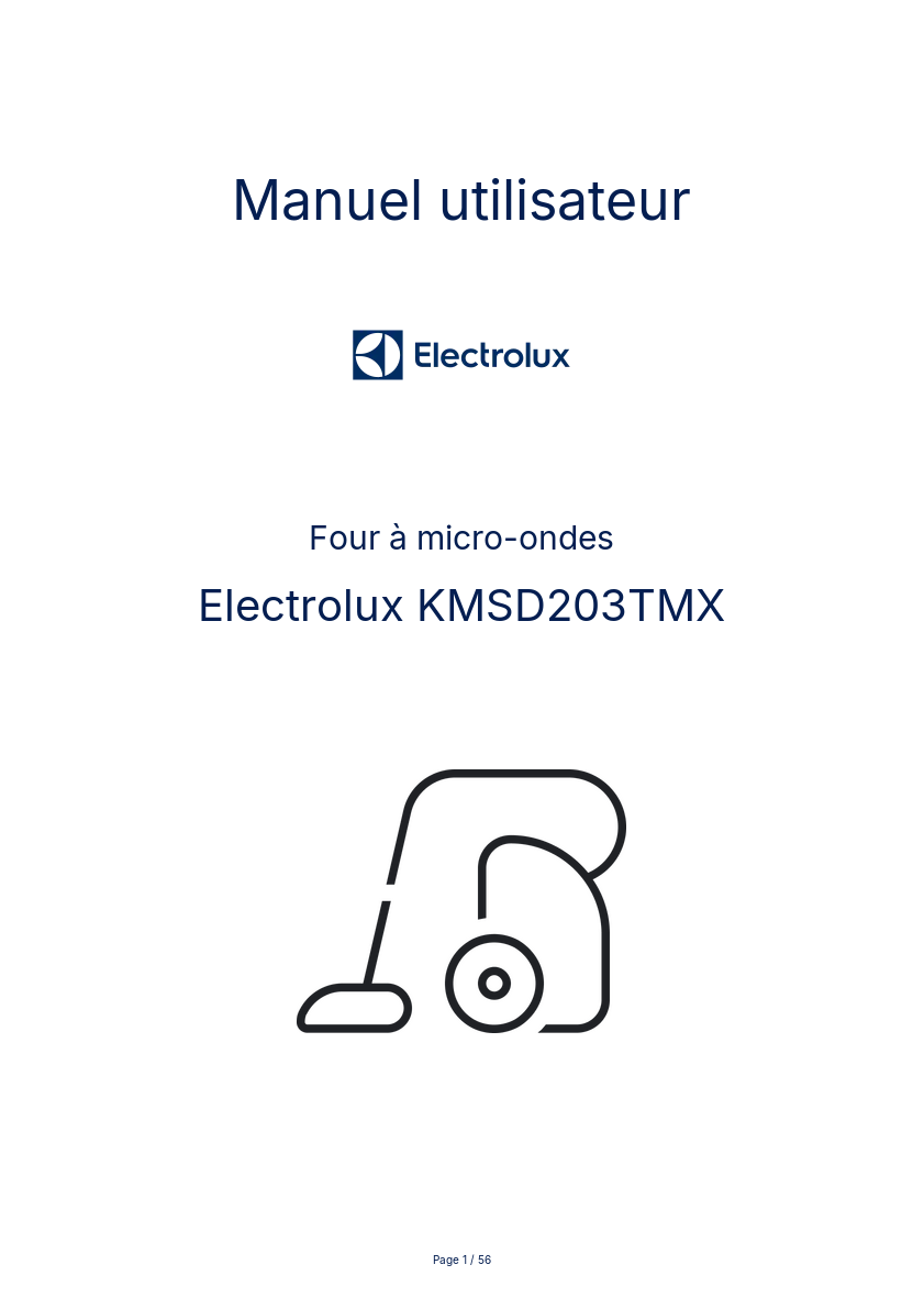 Image de la première page du manuel de l'appareil KMSD203TMX